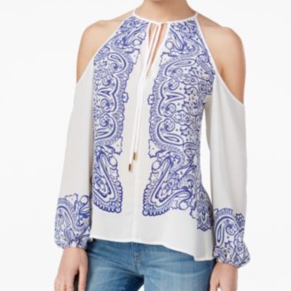 Guess Tops - Guess Placed Paisley High Def Blue S